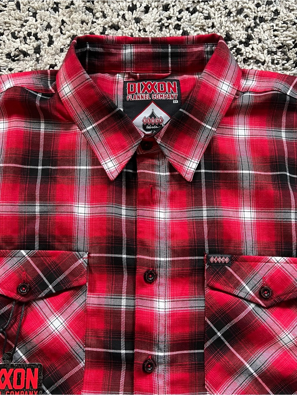 DIXXON Flannel Co Klock Werks Motorcycle Red White Black Plaid Flannel Shirt 3XL